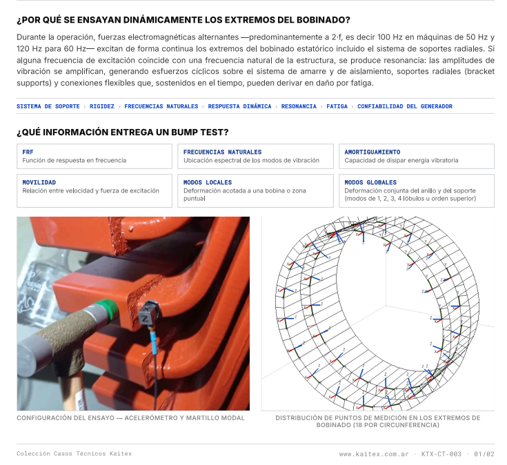 KTX-CT-003 Caracterización dinámica de extremos de bobinado estatórico mediante Bump Test y Análisis Modal Experimental