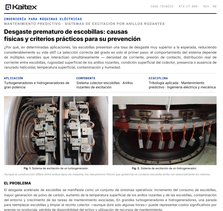 KTX-CT-005 Desgaste prematuro de escobillas: causas físicas y criterios prácticos para su prevención
